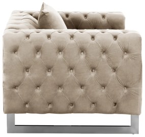 ΠΟΛΥΘΡΟΝΑ τ.CHESTERFIELD MOBAR HM3261.02 ΚΡΕΜ ΒΕΛΟΥΔΟ-ΜΕΤΑΛΛΙΚΑ ΠΟΔΙΑ 99x86,5x77Υεκ. - HM3261.02