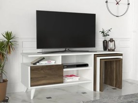 Stewehome Σύνθετο Τηλεόρασης Λευκό / Καρυδί 120x29.5x48.4 cm