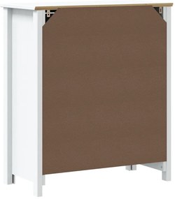 vidaXL Ντουλάπι Μπάνιου BERG Λευκό 69,5x34x80 εκ. Μασίφ Ξύλο Πεύκου