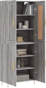 vidaXL Ντουλάπι Γκρι Sonoma 69,5 x 34 x 180 εκ. Επεξεργασμένο Ξύλο