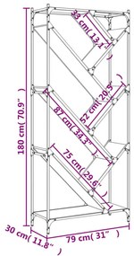 Βιβλιοθήκη Γκρι Sonoma 79x30x180 εκ. Επεξεργ. Ξύλο &amp; Μέταλλο - Γκρι