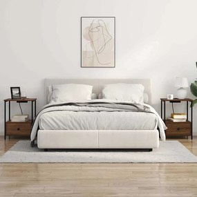 vidaXL Κομοδίνο με Σταθμό Φόρτισης 2 pcs Καφέ δρυς Επεξεργασμένο ξύλο