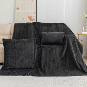 Γούνινο Ριχτάρι Διθέσιου Καναπέ (180x250) Silk Fashion NX201 Anthracite