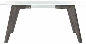 Τραπεζαρία DKD Home Decor Κρυστάλλινο Γκρι Διαφανές Ξύλο MDF (160 x 90 x 75 cm)