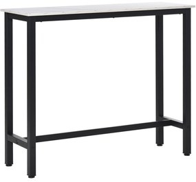 HOMCOM Τραπέζι μπαρ σε όψη μαρμάρου, ατσάλινο πλαίσιο, ρυθμιζόμενα πόδια, 120x40x100 cm, Λευκό/Μαύρο