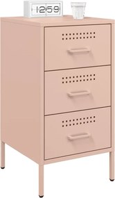 vidaXL Κομοδίνα 2 τεμ. Ροζ 36x39x68 εκ. από Χάλυβα