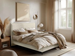 Επενδυμένο κρεβάτι Puretta-Ekrou-140 x 200