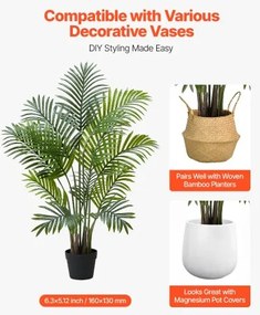 VEVOR 1219 mm 2Pack Artificial Areca Palm Trees with White Planter Indoor