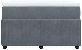 vidaXL Κρεβάτι Boxspring με Στρώμα Σκούρο Γκρι 120x190 εκ. Βελούδινο