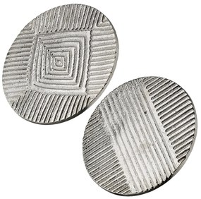 Σουβέρ Στρογγυλό 'Tratto' Αλουμίνιο Ασημί 2Τμχ D. 11cm