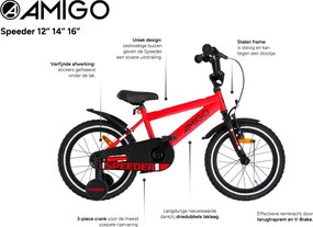 Speeder 12 Inch 21,5 cm Boys Coaster Brake Red/Black