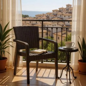 Πολυθρόνα πολυπροπυλενίου Clio Megapap recycled χρώμα καφέ 57x55x86εκ.