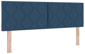 vidaXL Μπλε Υφασμάτινο Κρεβάτι με Στρώμα 160x200 εκ.