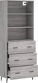 vidaXL Ντουλάπι Γκρι Sonoma 69,5 x 34 x 180 εκ. Επεξεργασμένο Ξύλο