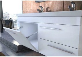 Drop Status White 100 MDF - Πάγκος με Νιπτήρα &amp; Καθρέπτη