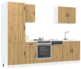 vidaXL Σετ Ντουλάπια Κουζίνας 7 Τεμαχίων Lucca Επεξεργασμένο Ξύλο