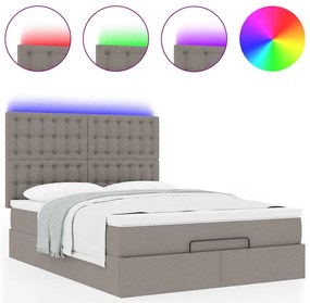 ΟΘΩΜΑΝΙΚΟ ΚΡΕΒΑΤΙ ΜΕ ΣΤΡΩΜΑ &amp; LEDS TAUPE 140X200 CM ΎΦΑΣΜΑ 3314180