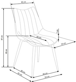 K388 chair, color: grey DIOMMI V-CH-K/388-KR-POPIELATY