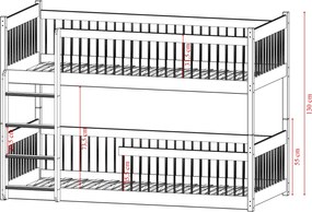 BOSTON 90x200 graphite bunk bed Lano Furniture