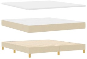 vidaXL Κρεβάτι με Ελατήρια και Στρώμα Κρεμ 90x200 εκ Υφασμα Κρεμ