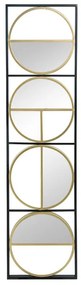 Καθρέπτης τοίχου μακρόστενος μεταλλικός κύκλοι χρυσοί 120x31x2cm - Γυαλί - 83733-DS