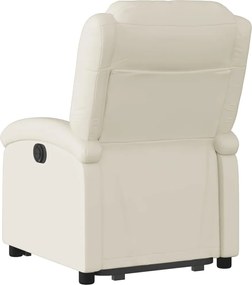 vidaXL Πολυθρόνα Ανακλινόμενη με Ανύψωση Κρεμ από Συνθετικό Δέρμα