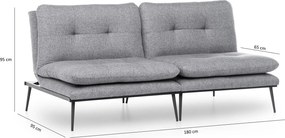 Τριθέσιος Καναπές Κρεβάτι Γκρι RANAS 95x180x95