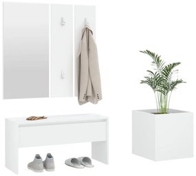 vidaXL Σετ Επίπλων Διαδρόμου Λευκό από Επεξεργασμένο Ξύλο