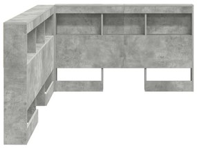 vidaXL Κεφαλάρι Αποθήκης Γκρι σκυροδέματος 120 cm Επεξεργασμένο ξύλο