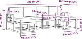 vidaXL Σειρά Καναπέ Εξωτερικού 6 pcs Λευκό και Κρεμ Πολυεστέρας