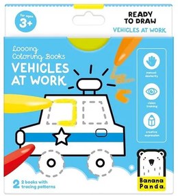 Banana Panda Βιβλία Ζωγραφικής 2Τμχ 3+ Ετών Looong Με Οχήματα - Vehicles At Work BPBP50156