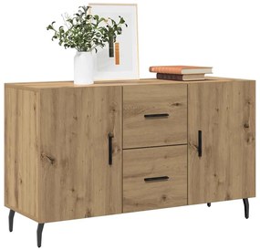 vidaXL Μπουφές Αρτισιανή Δρυς 100 x 36 x 60 εκ. Επεξεργασμένο Ξύλο