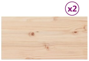 Επιφάνειες Τραπεζιού Ορθογώνιες 2 τεμ. 70x35x1,7 εκ Μασίφ Πεύκο - Καφέ