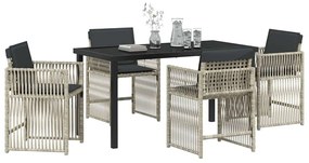 vidaXL Σέτ φαγητού για κήπο 5 pcs Ανοιχτό γκρι