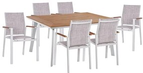 Set Dining Table 7pieces White color