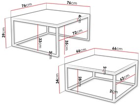 Σετ τραπεζάκια σαλονιού Stolik-Leuko