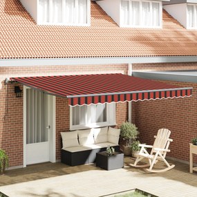 vidaXL Ανασυρόμενη Τέντα Πορτοκαλί και Καφέ 400x350 cm