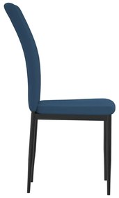 Καρέκλες Τραπεζαρίας 4 τεμ. Μπλε Βελούδινες - Μπλε