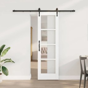 vidaXL Ολισθητή Πόρτα Λευκό 61 x 198.5 εκ. Ξύλο και μέταλλο