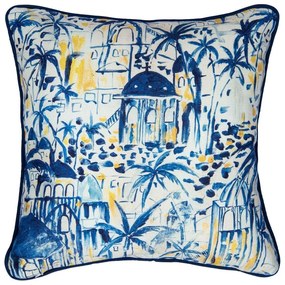 Μαξιλάρι Διακοσμητικό (Με Γέμιση) Rhodes Lc40114 50X50Cm White-Blue Mindthegap 50Χ50 Feather