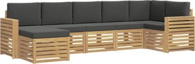 vidaXL Σειρά Καναπέ Εξωτερικού 7 pcs Άσπρο και Ανθρακί