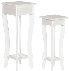 Σετ με 2 τραπέζια Home ESPRIT Λευκό 30 x 30 x 76,5 cm