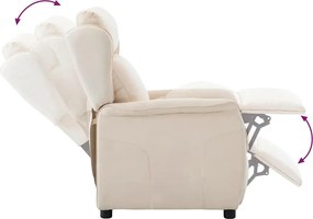 vidaXL Ανακλινόμενη πολυθρόνα Κρεμ 66.5 x 94 x 101.5 εκ Πολυεστέρας