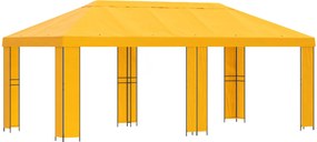 vidaXL Κήπος Γκαζebo 6 x 3 m Κίτρινο Πολυεστέρας και Χάλυβας 190 gsm
