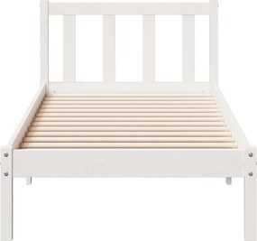vidaXL Πλαίσιο Κρεβατιού Μακρύ Χωρ. Στρώμα Λευκό 90x210 εκ Μασίφ Πεύκο