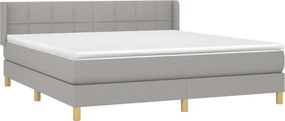vidaXL Κρεβάτι Boxspring με Στρώμα Αν. Πράσινο 160x200εκ Υφασμάτινο