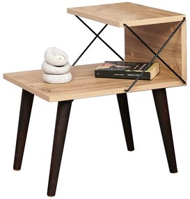 Βοηθητικό τραπέζι-κομοδίνο Gather pakoworld sonoma-καρυδί 50x40x55εκ