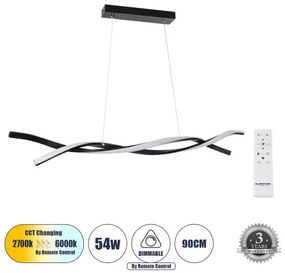 MORALES 61275 Κρεμαστό Φωτιστικό Οροφής Design LED CCT 54W 6048lm 200° AC 220-240V-Εναλλαγή Φωτισμού μέσω Τηλεχειρι Globostar-61 61275