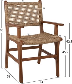 ΠΟΛΥΘΡΟΝΑ ΜΑΣΙΦ ΞΥΛΟ ΤEAK ΦΥΣΙΚΟ RATTAN ΣΧΟΙΝΙ 54Χ58Χ88Υεκ.HM9385.01