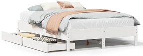 vidaXL Σκελετός Κρεβ. Χωρίς Στρώμα Λευκό 140x190 εκ Μασίφ Πεύκο